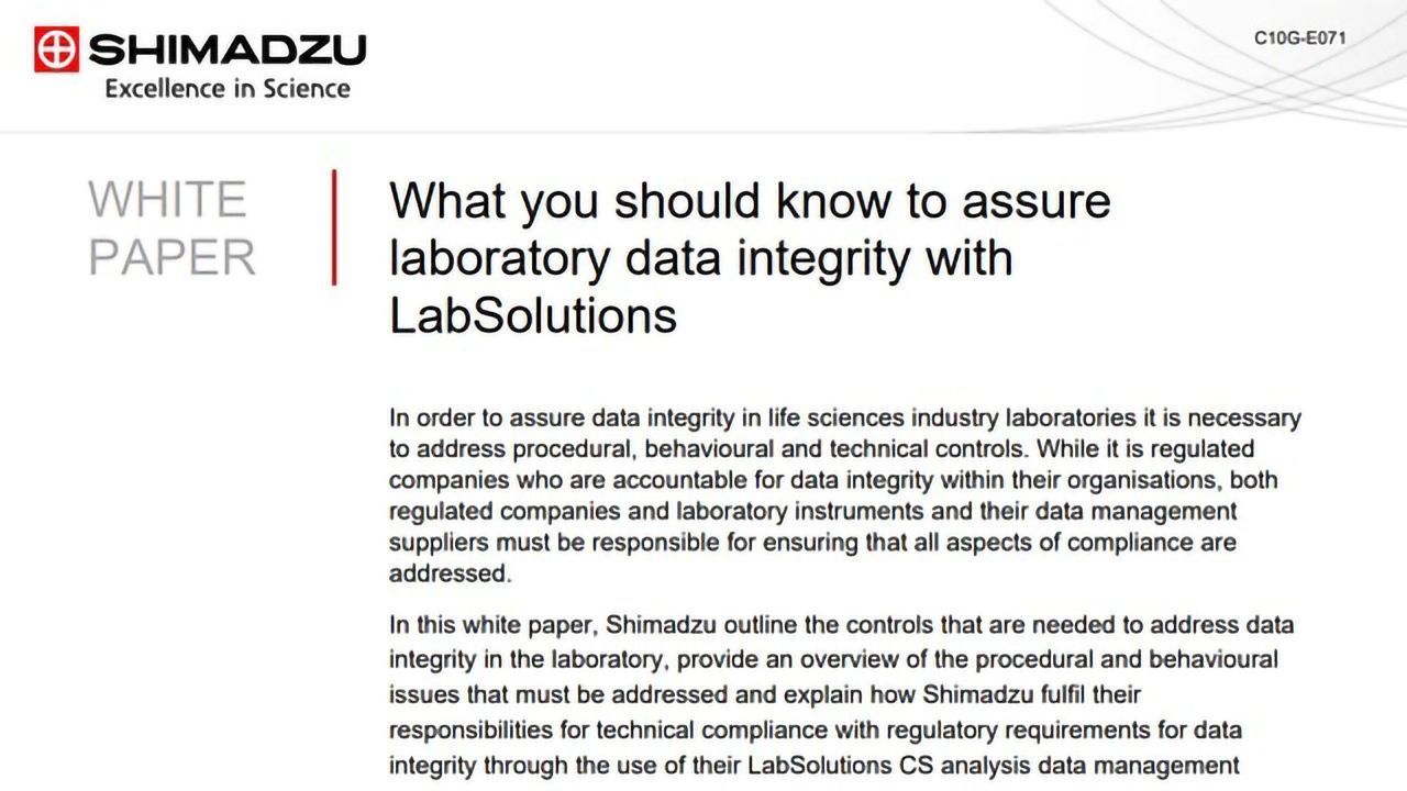 What You Should Know to Assure Laboratory Data Integrity with LabSolutions