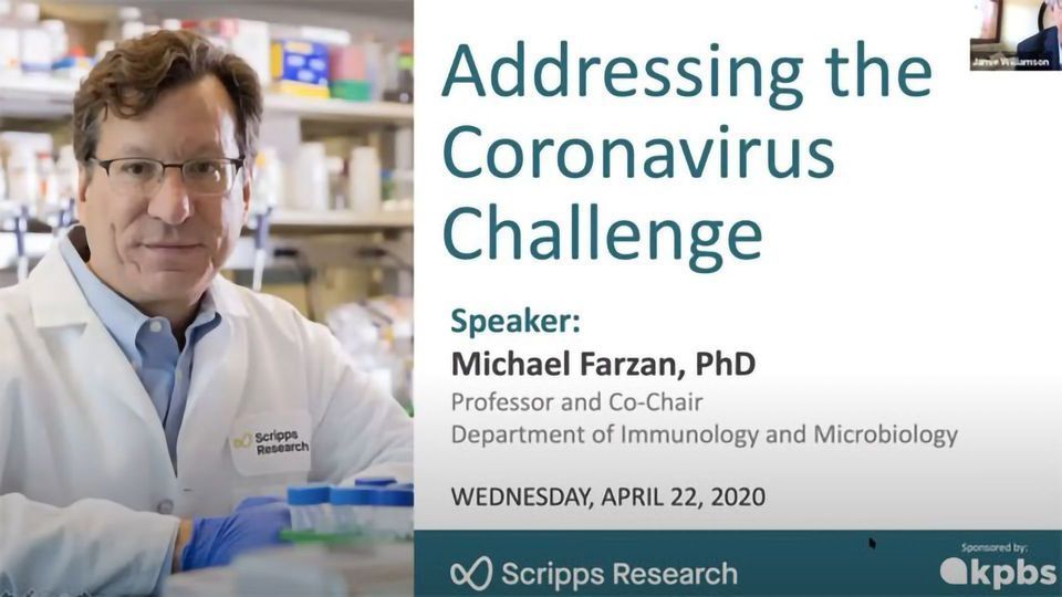 Addressing the Coronavirus Challenge: Front Row Lecture with Michael Farzan, PhD content piece image