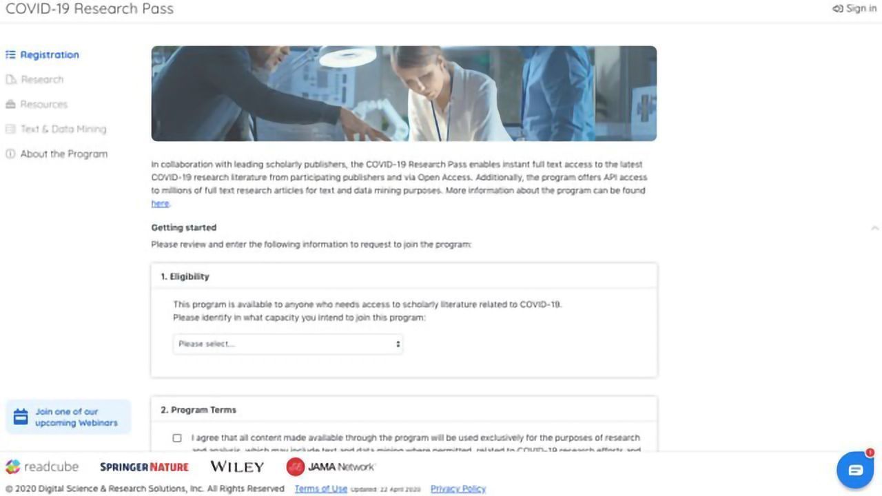 Free Research Pass Program Enables Full-text Access for COVID-19 Researchers