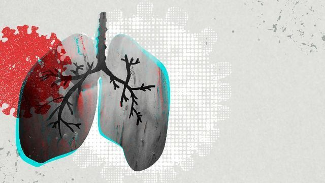 科学家发明装置检测早期引起的肺部问题COVID-19内容块的形象