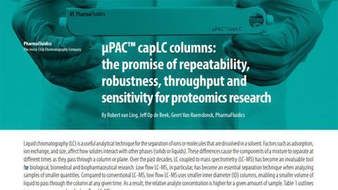 µPAC™ capLC Columns: The Promise of Repeatability, Robustness, Throughput and Sensitivity for Proteomics Research
