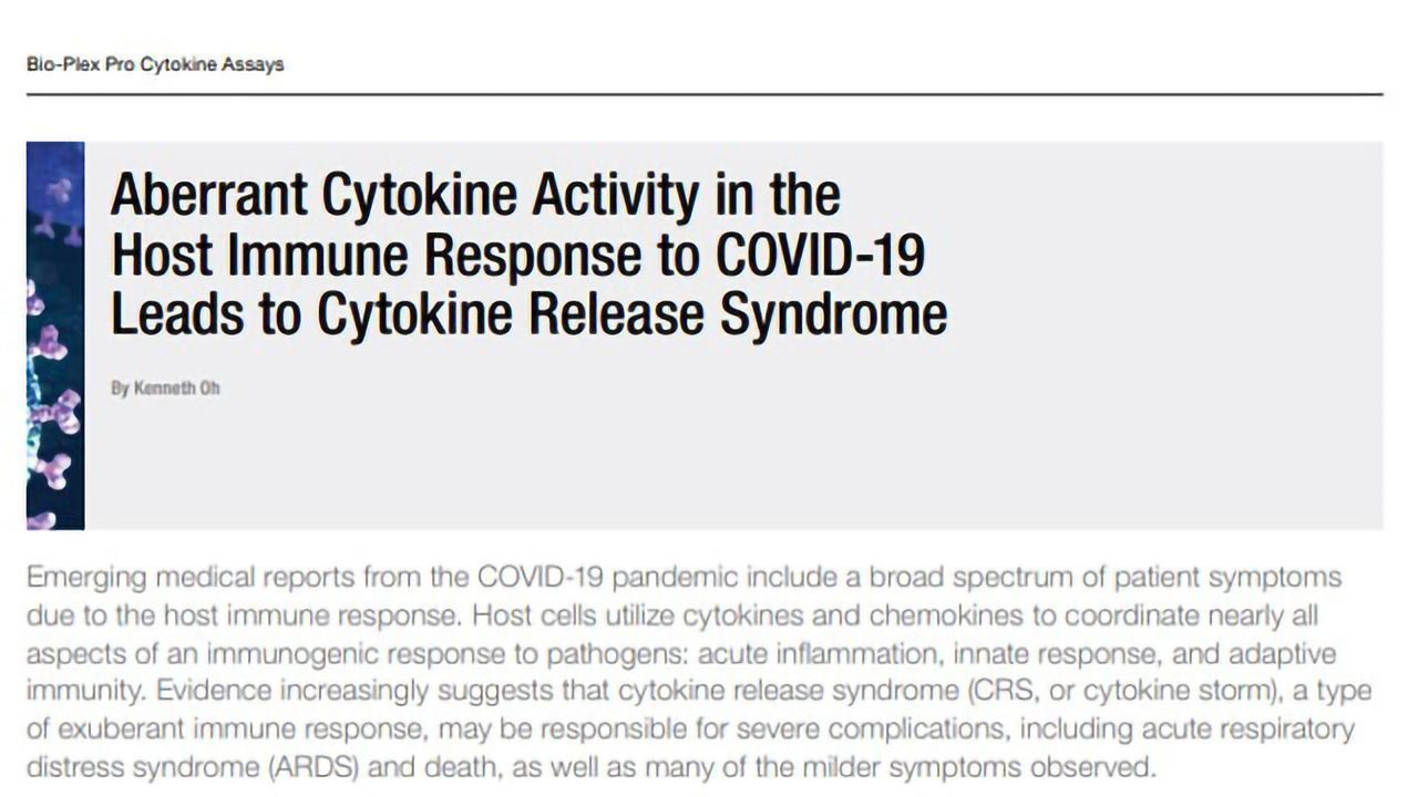 Aberrant Cytokine Activity in the Host Immune Response to COVID-19 Leads to Cytokine Release Syndrome