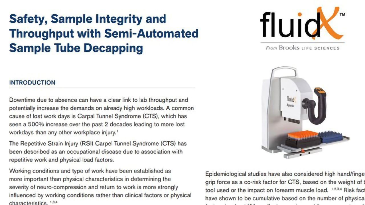 Safety, Sample Integrity and Throughput With Semi-Automated Sample Tube Decapping