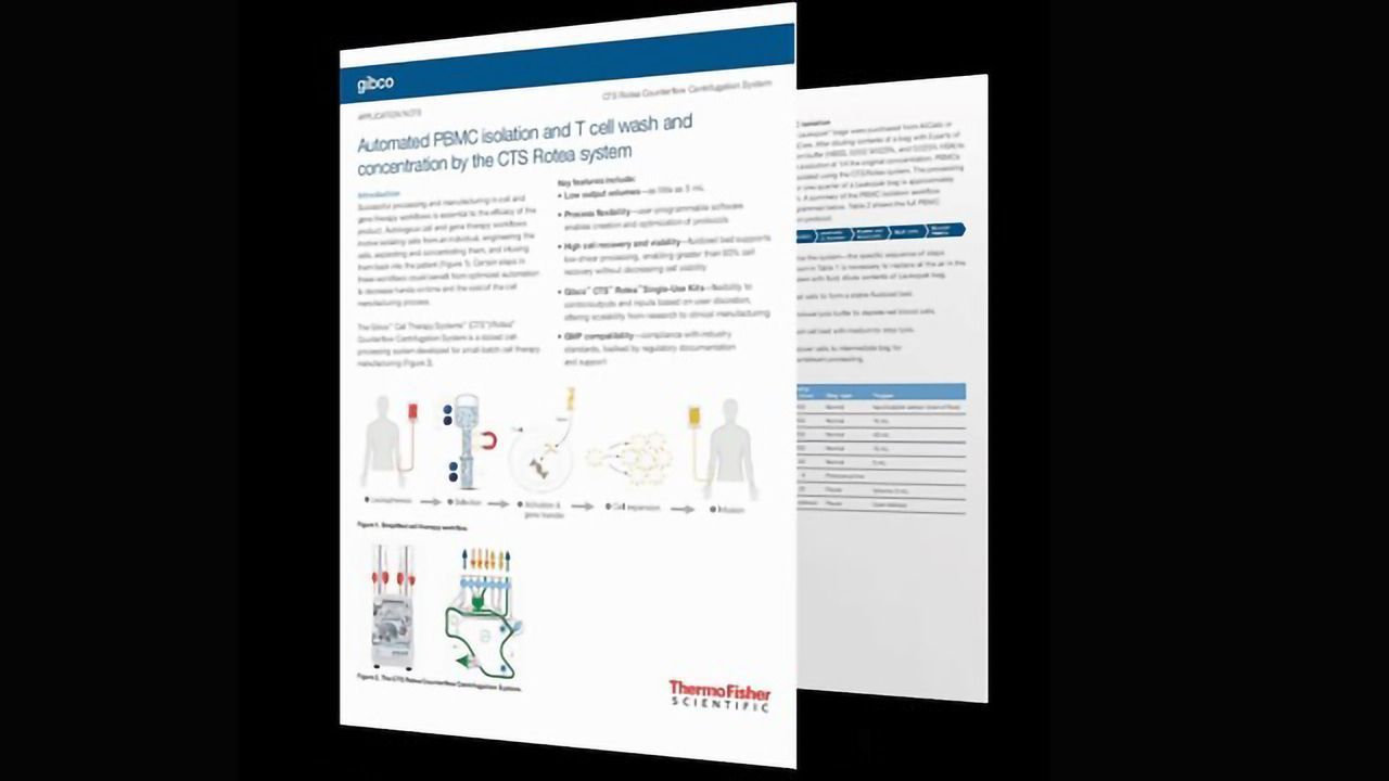 Automated PBMC Isolation and T Cell Wash and Concentration