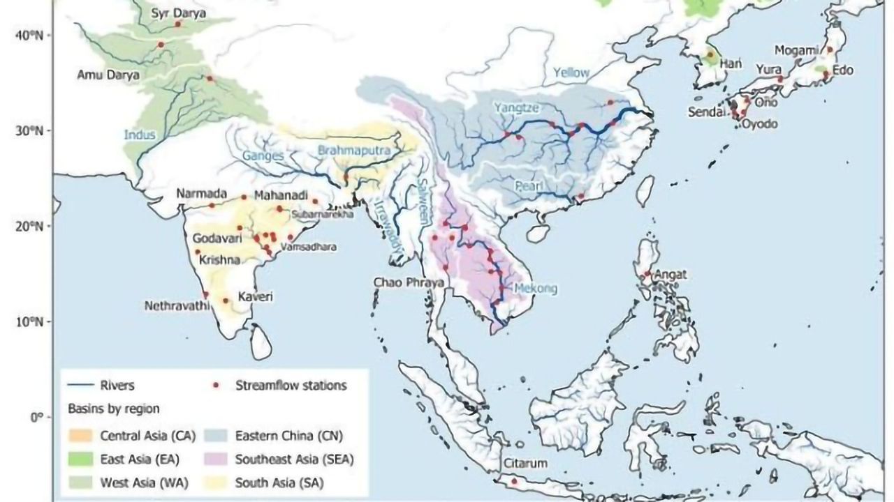 East Asia Map With Rivers 800 Years Of Paleoclimate Patterns Unearthed In Largest Ever Study Of Asia's  Rivers | Technology Networks