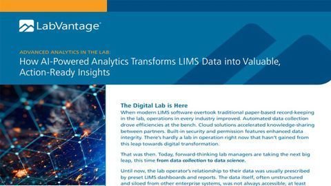 AI-Powered Analytics将Lims数据转换为有价值的，动作准备的见解