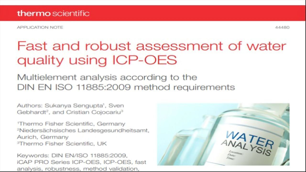 Fast and Robust Assessment of Water Quality Using ICP-OES