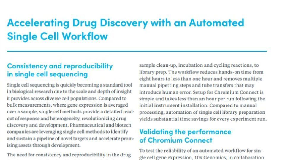 Accelerating Drug Discovery With an Automated Single-Cell Workflow content piece image