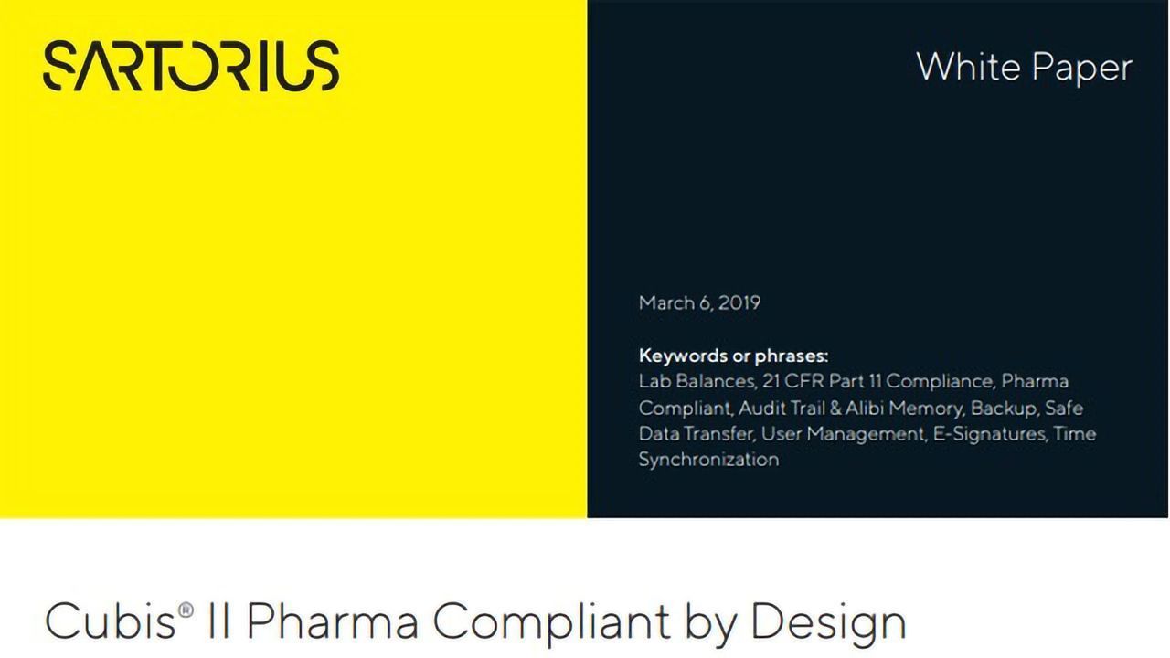 Cubis® II Pharma Compliant by Design