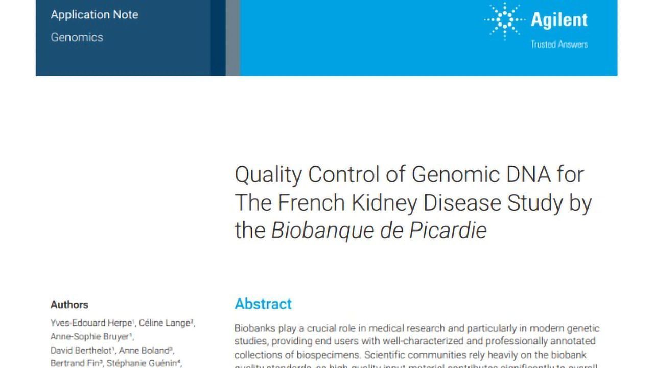 Quality Control of Genomic DNA for The French Kidney Disease Study