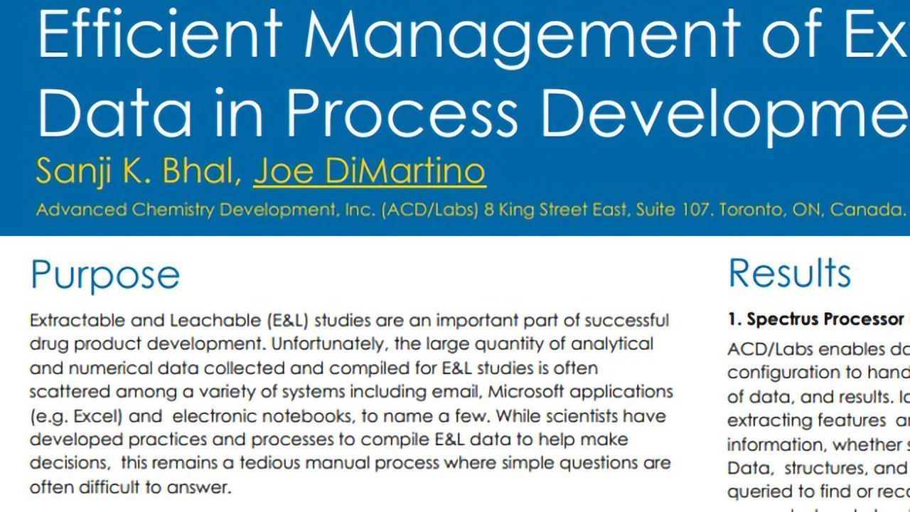 Efficient Management of Extractable and Leachable Data in Process Development