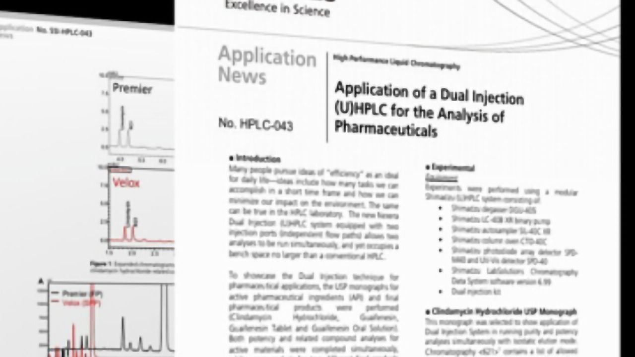 The Analysis of Pharmaceuticals Using Dual Injection (U)HPLC