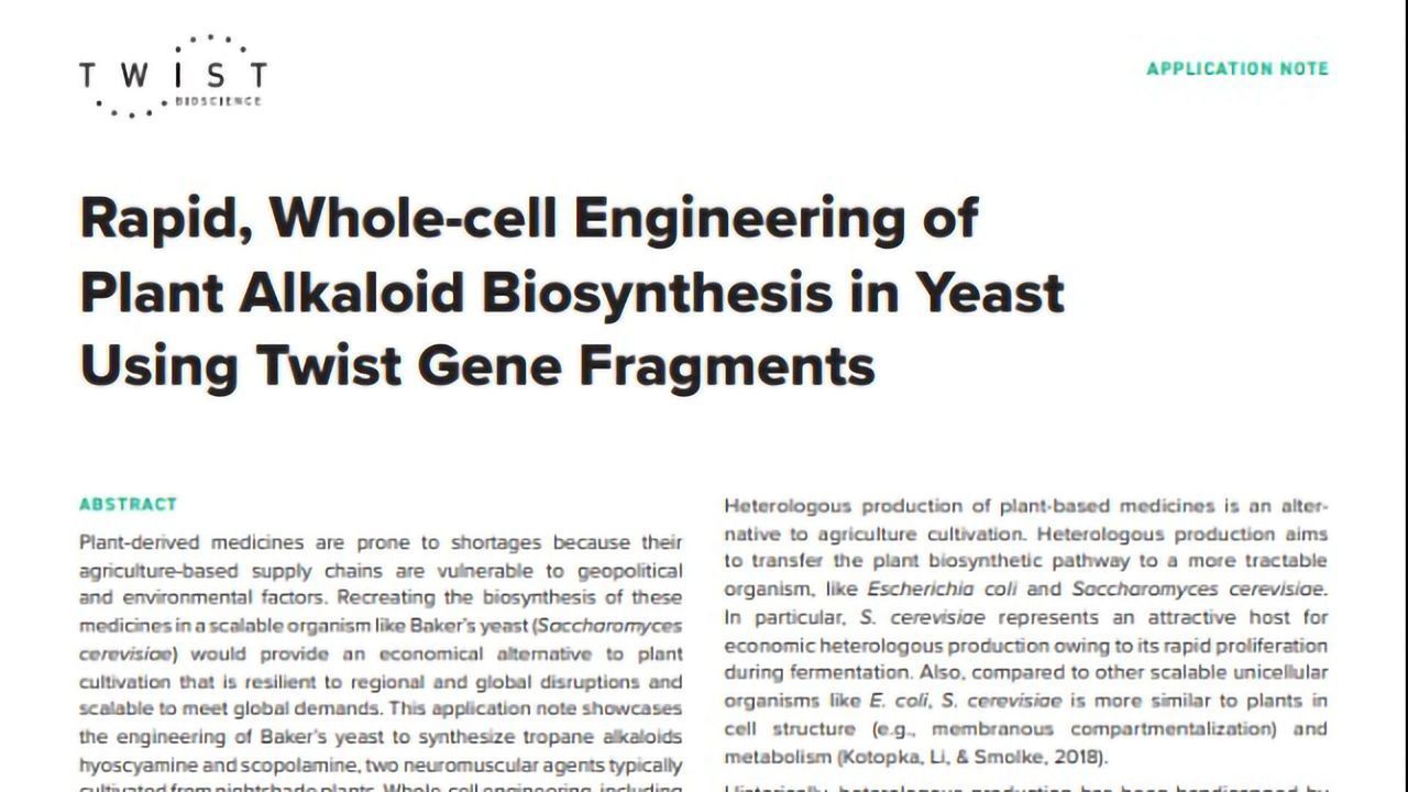 Rapid Engineering of Plant Metabolic Pathways in Yeast Using Synthetic Gene Fragments