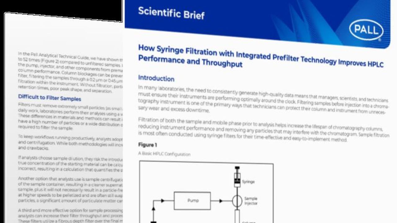 How Syringe Filtration With Integrated Prefilter Technology Improves HPLC Performance and Throughput