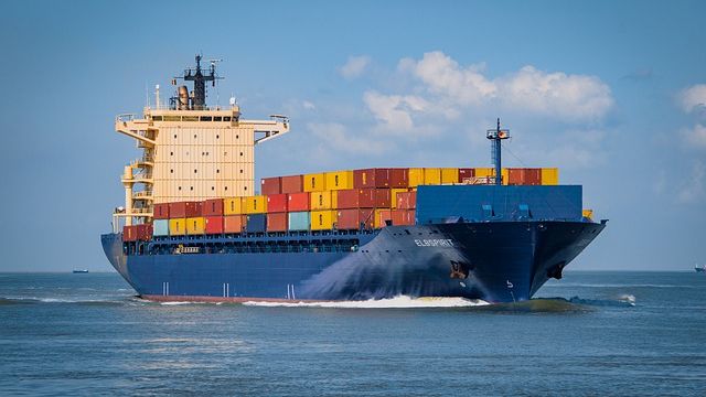 Container ship at sea 