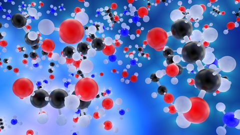 different molecules made up by atoms.