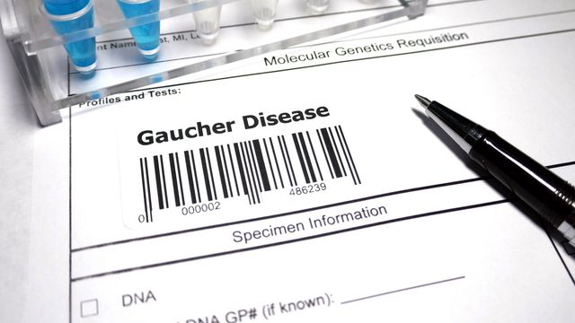 A diagnostic test request form that reads "Gaucher Disease" 