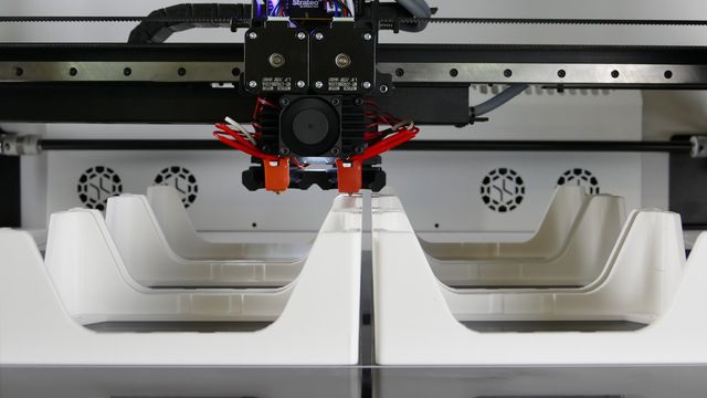 Materials being printed in 3D. 