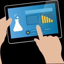 卡通的平板显示的科学数据。