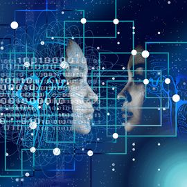 人脸看一个人工智能的脸。