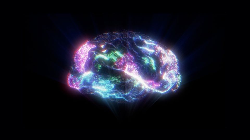 An brain made of electric light.
