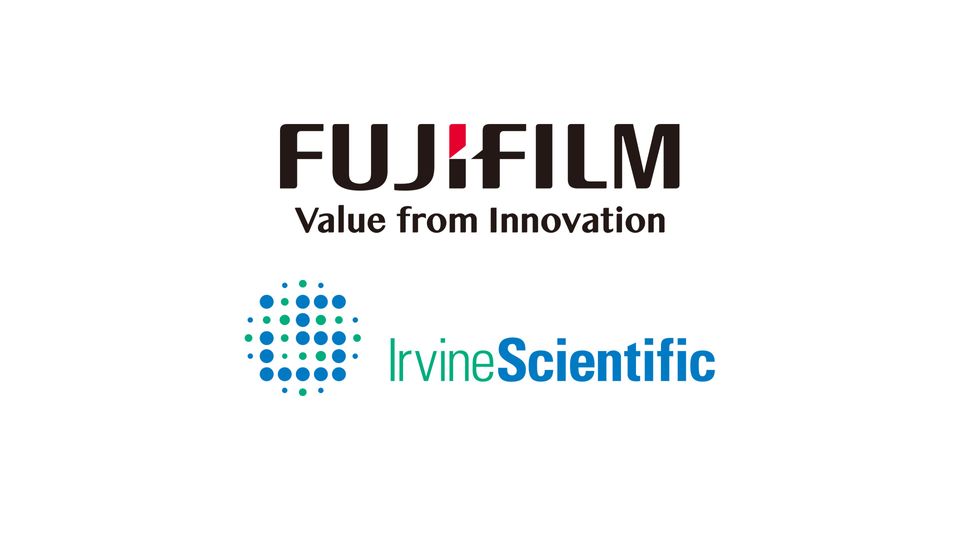 Fujifilm and Irvine Scientific logos.