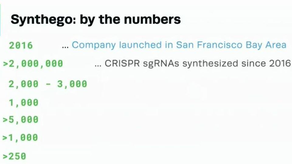 Synthego: by the numbers