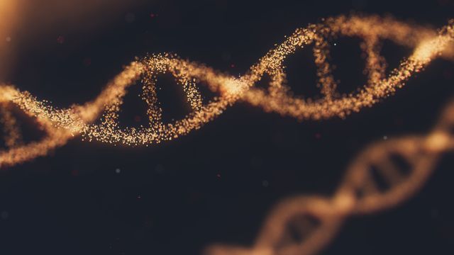 A double helix structure of DNA. 