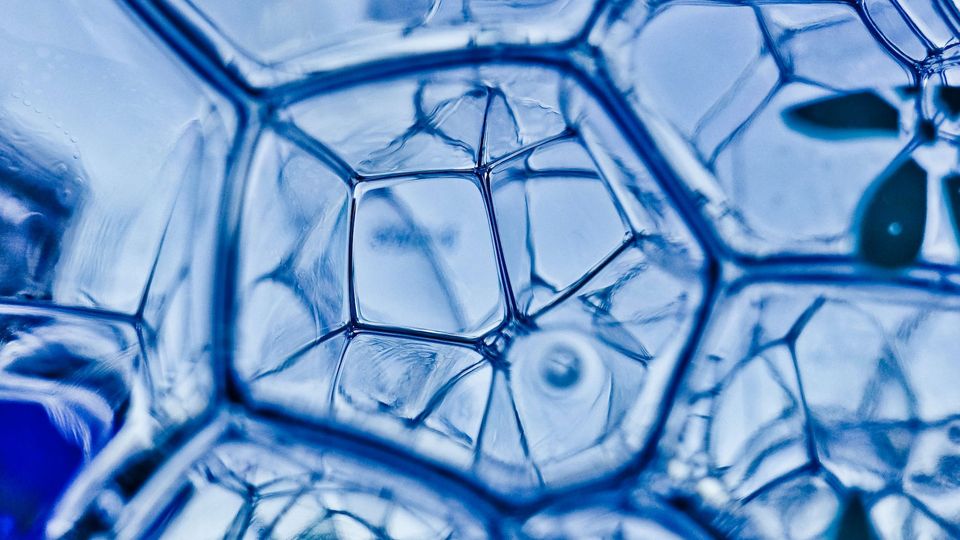 Layers of geometric shapes.