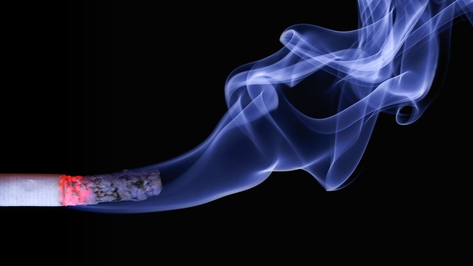 A lit cigarette.