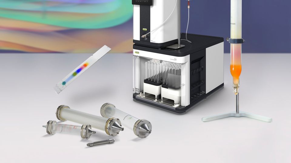 Liquid chromatography open column.