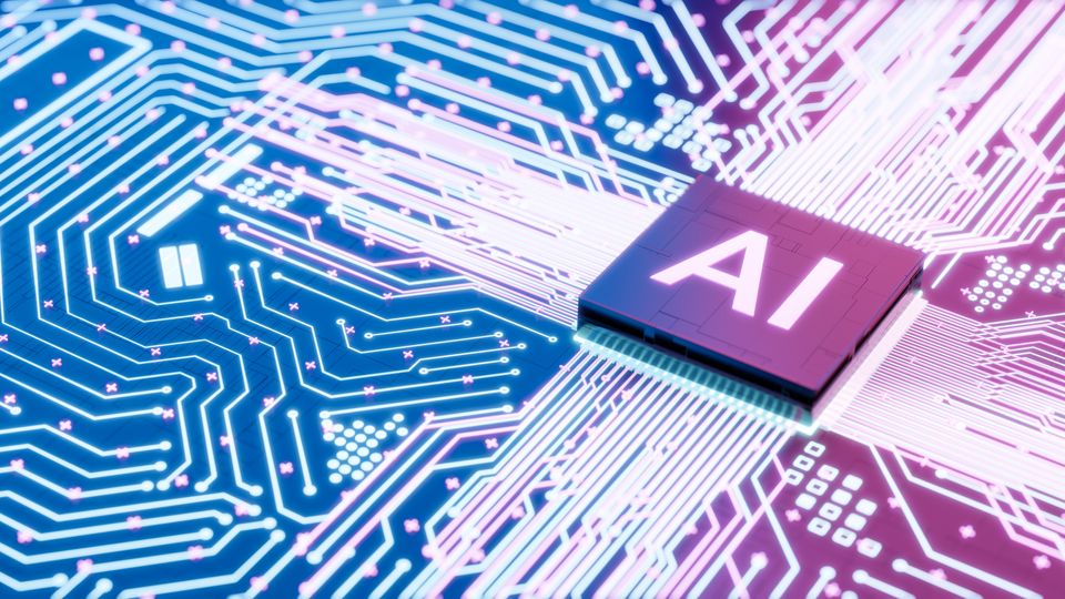 AI written on a computer chip.