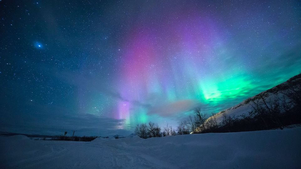 The northern lights in the arctic.