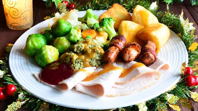 Traditional British Christmas dinner