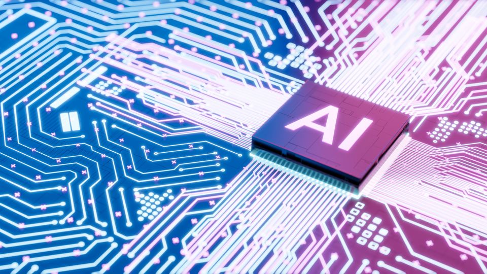 AI written on a computer chip.