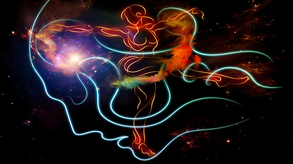 An abstract image of the universe within the mind.