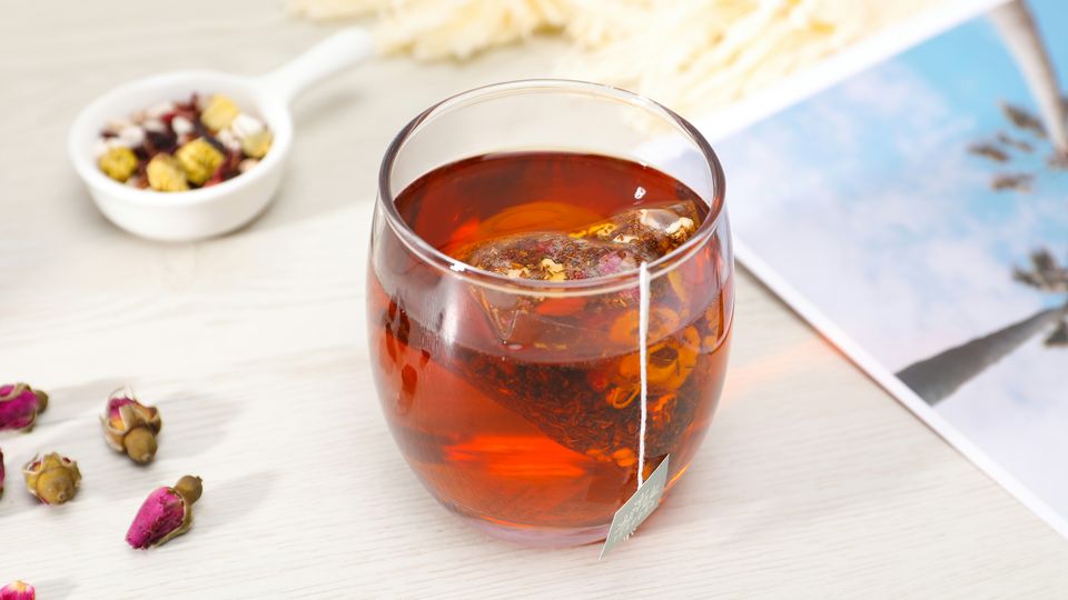 Teabag in a glass.