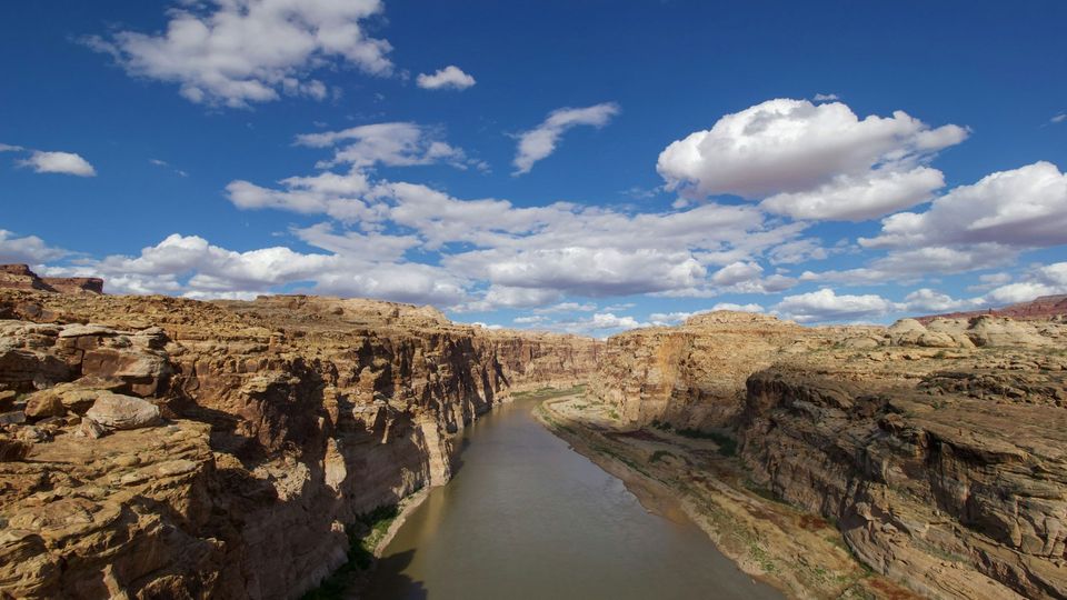The Colorado river in a canyon.