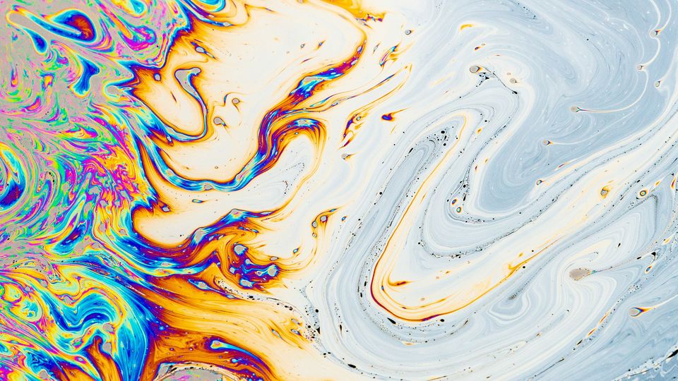 Colours on the surface of water.