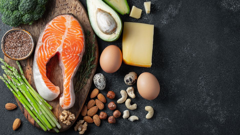 Keto diet food from above.
