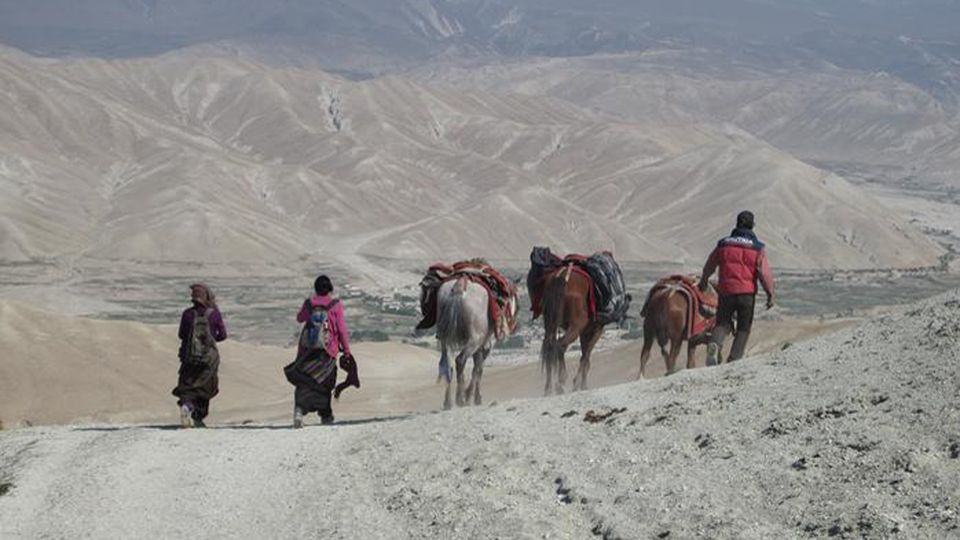 Present-day traders and travelers in the Upper Mustang region of Nepal.