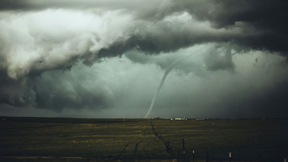 A tornado in the distance.