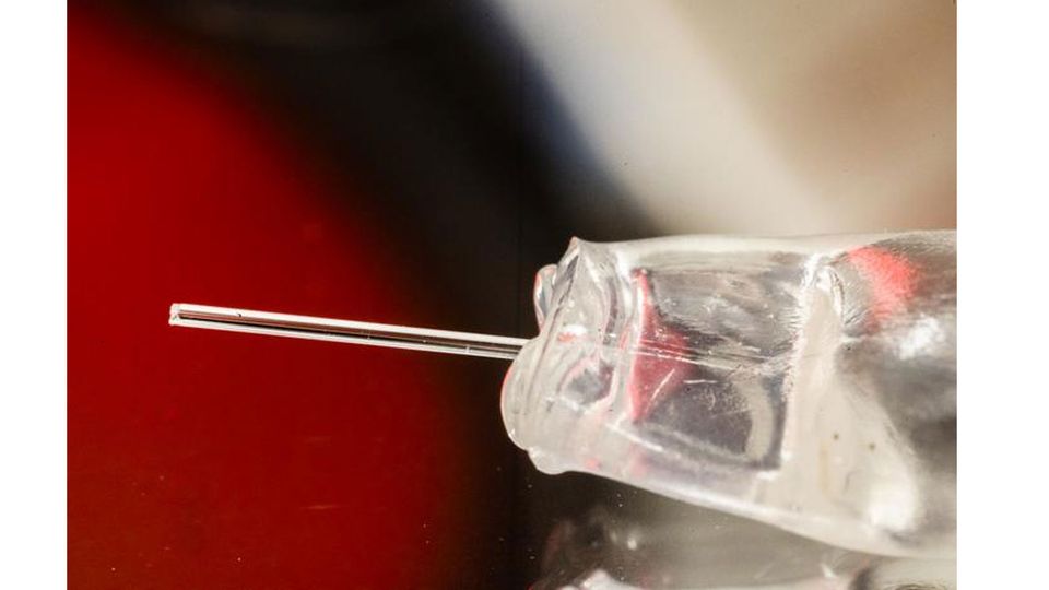 The tip of the iontronic drug delivery system.