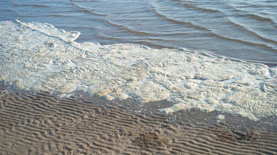 Sea washing up onto the sand