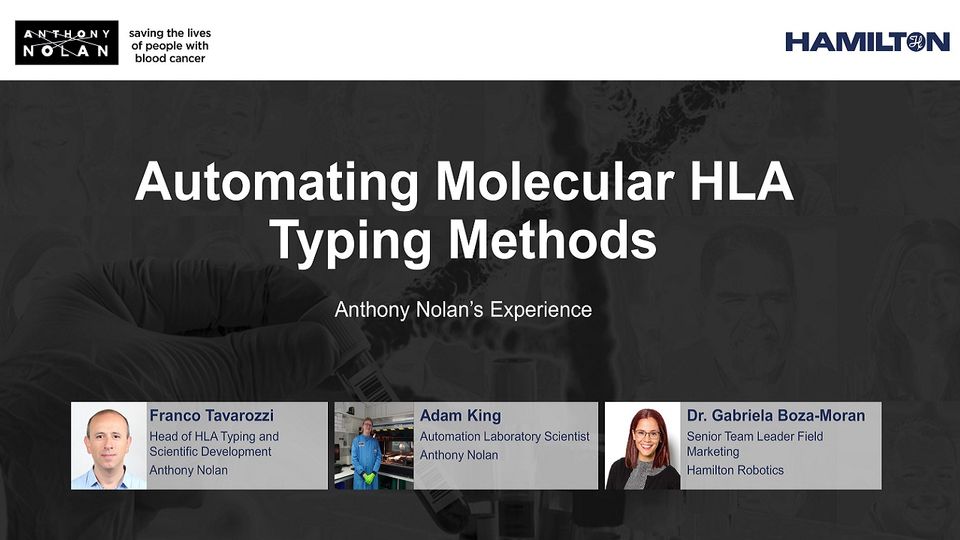 Automating Molecular HLA Typing Methods - Anthony Nolan's Experience