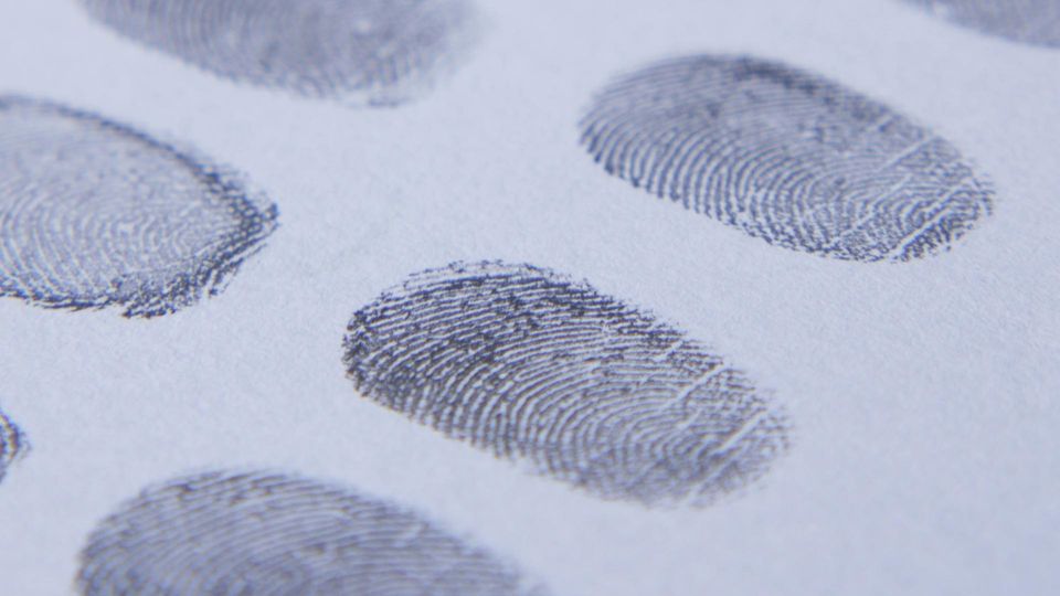 Fingerprints on white paper.