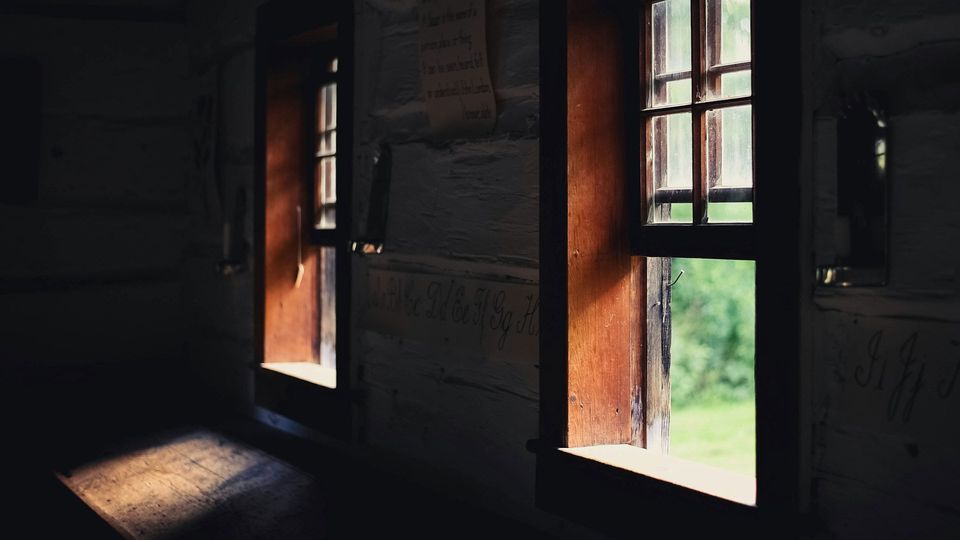 Open windows in classroom.