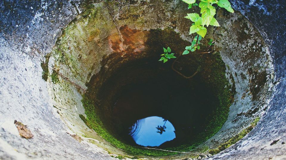 Picture of looking down a water well