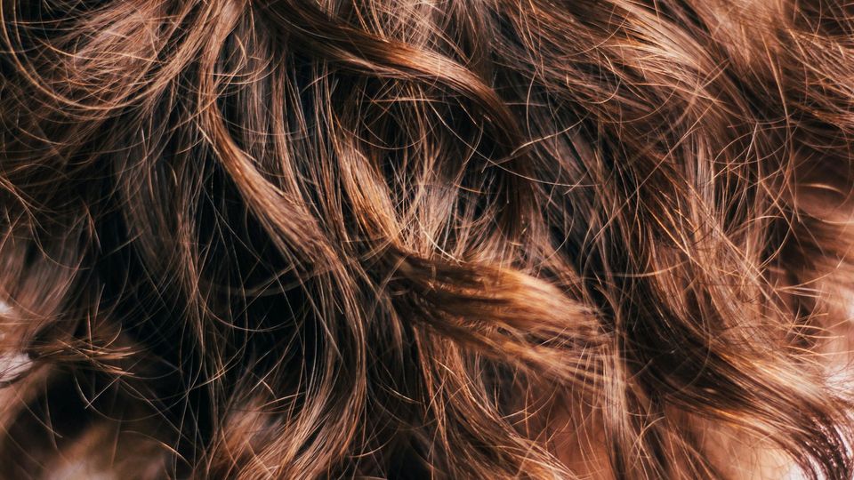 Curly brown hair.