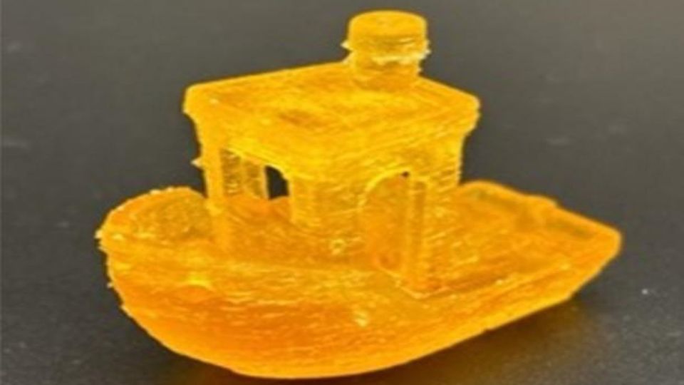 A 3D printed toy boat.